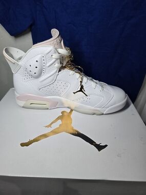 Air Jordan 6 Retro White Pink with Gold Jumpman